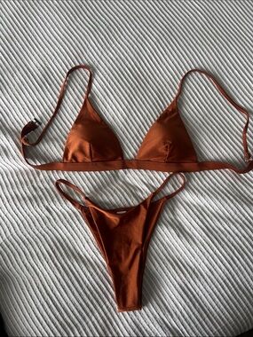 Rust Brown Triangle Bikini Set